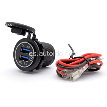 12V/24V Cargo rápido Cargador rápido 3.0 USB dual